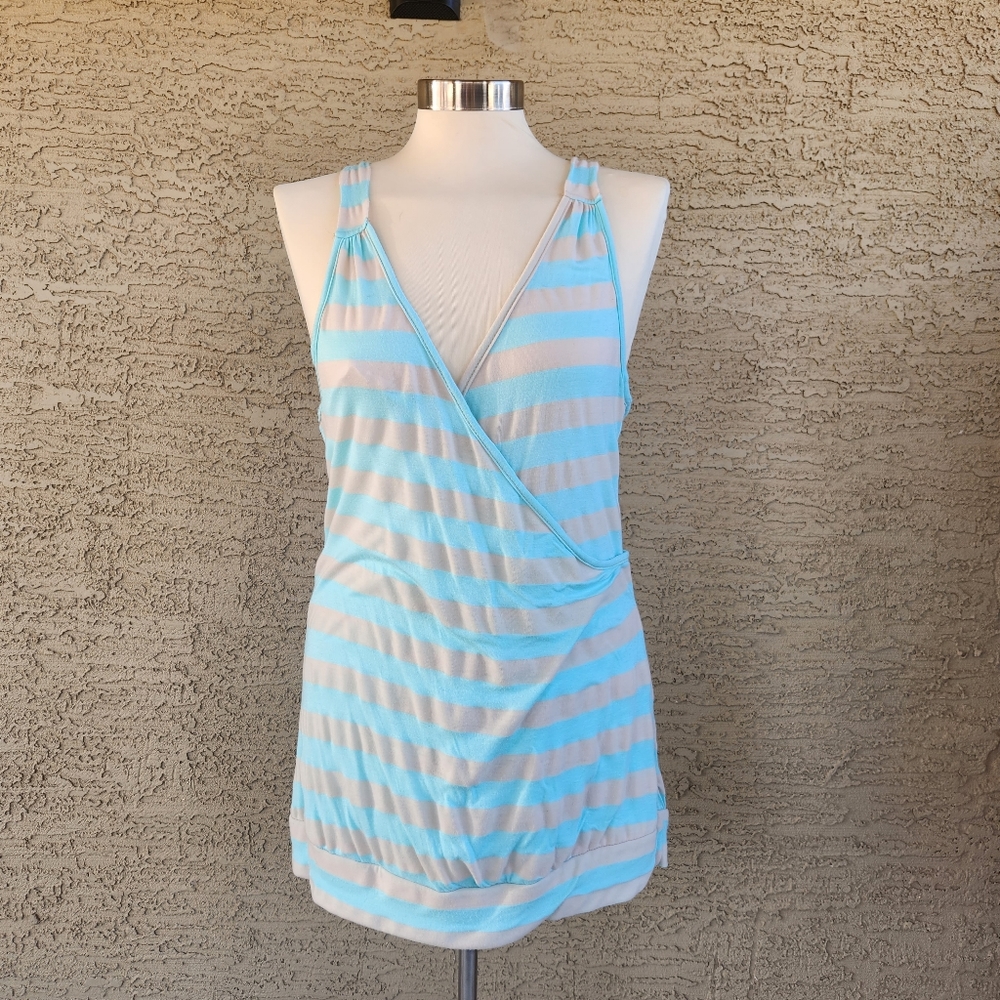 Finesse striped tank top with lace back
